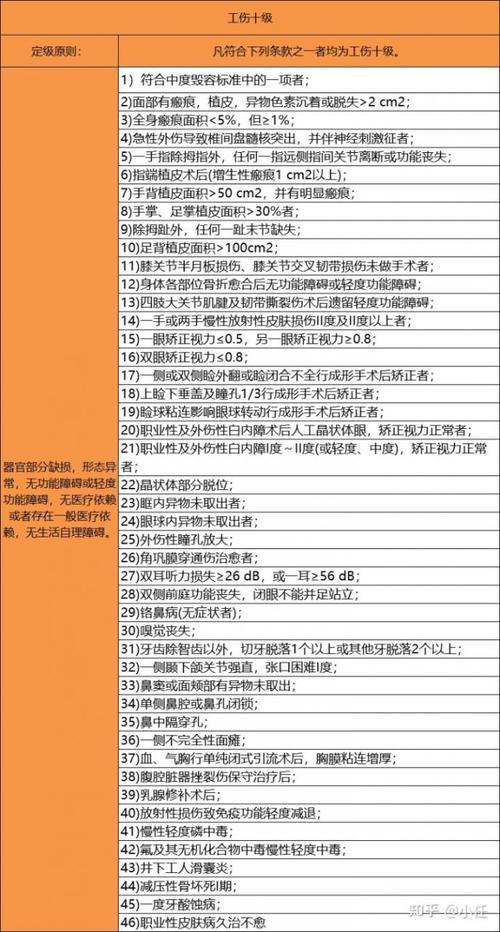 伤残等级1至10级详解：标准与赔偿全解析
