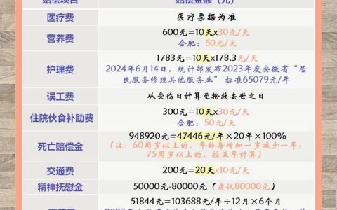 交通意外身亡赔偿标准全解析