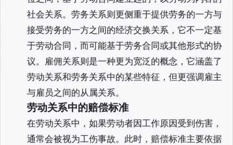 劳务关系人身损害赔偿指南：风险与责任划分