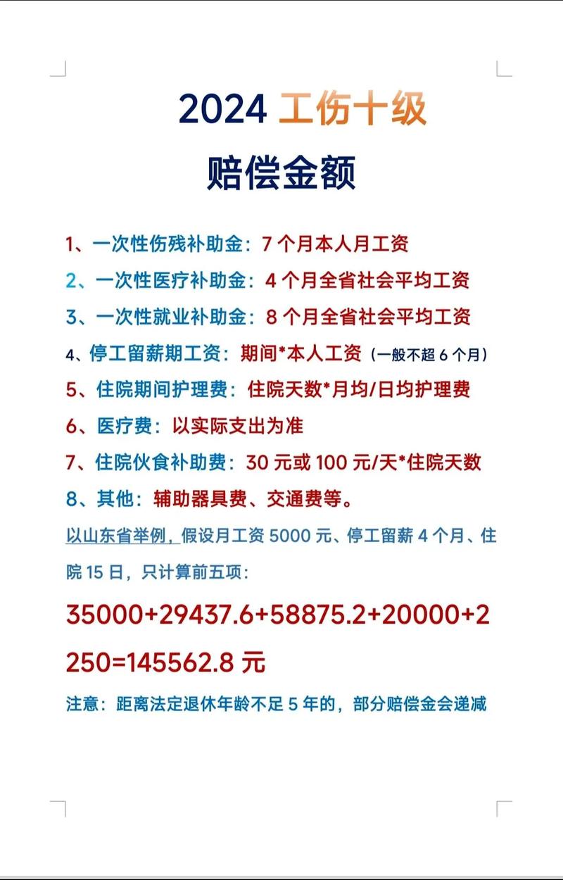 工伤十级赔偿标准详解