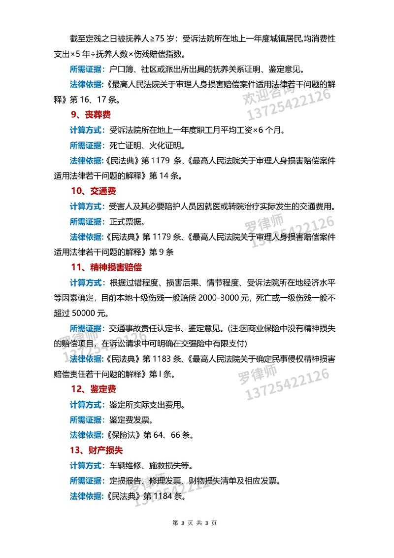 交通事故精神损害赔偿标准全解析