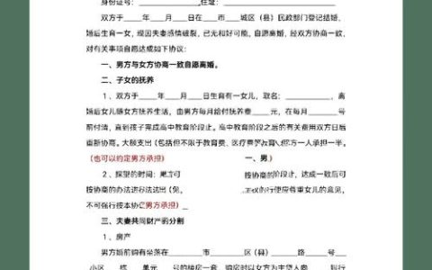 离婚协议书撰写：核心条款、财产分割与子女抚养全解